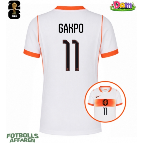 Nederländerna Cody Gakpo #11 Bortatröja Kvinnor VM 2026 Kortärmad